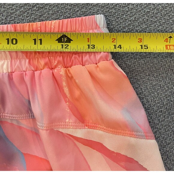 NWT Halara  Drawstring Contrast Mesh 2-in-1 Shorts S 3" Color Print Golden Faith - Picture 7 of 11